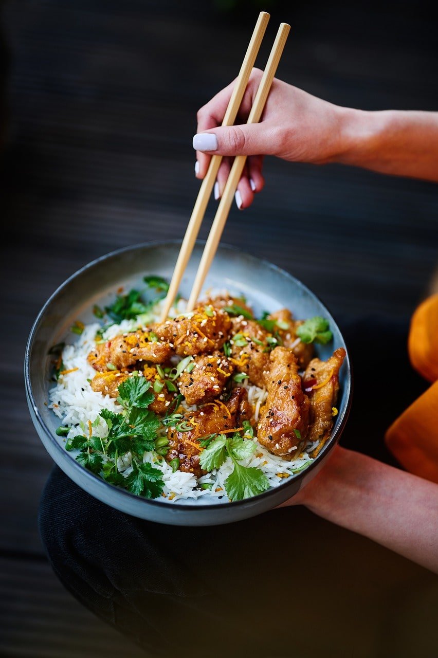 plat riz poulet et coriandre